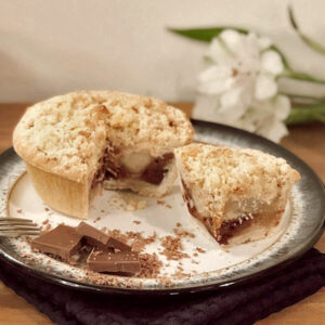 Chocolate Banoffee crumble, special valentine's day products from The Real Pie Company