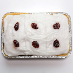 bakewell slice in tray