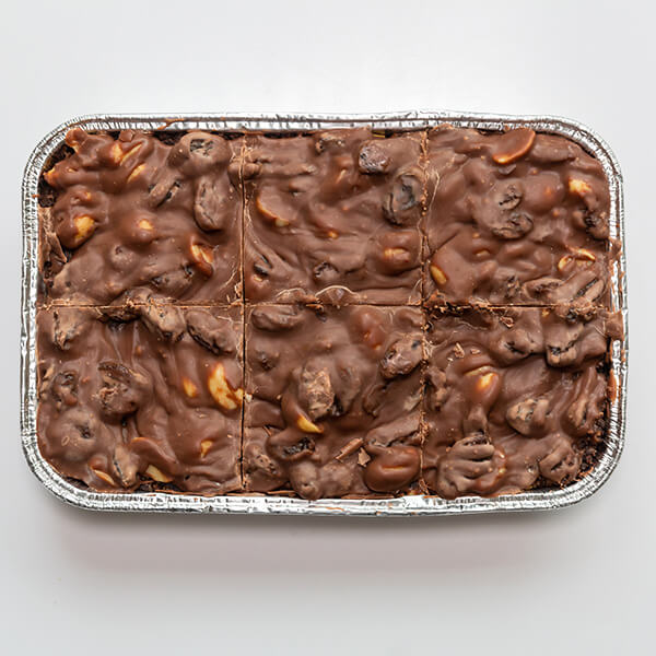 chocolate cornflake cake in a tray