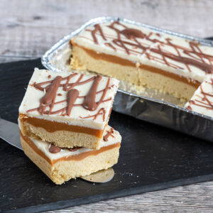 white chocolate caramel shortcake