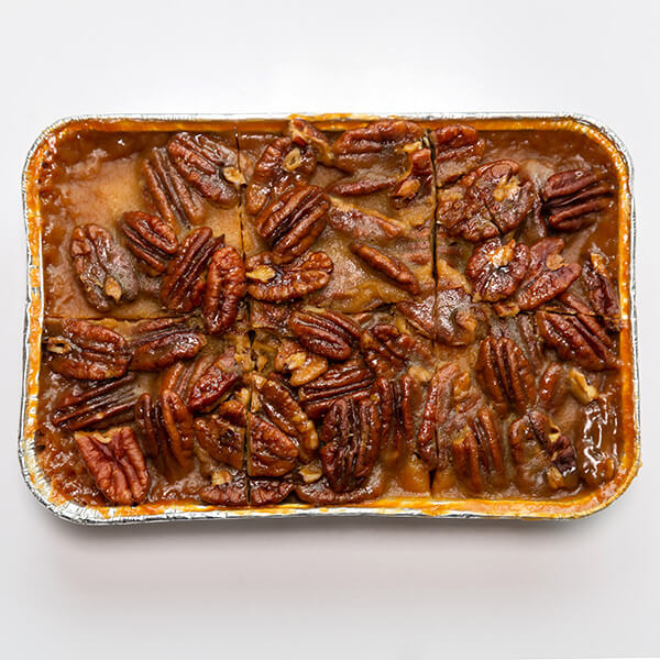 toffee pecan squares in a tray