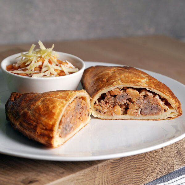 sausage beans and cheese pasty